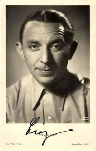 Ak Schauspieler Theo Lingen, Portrait, Autogramm