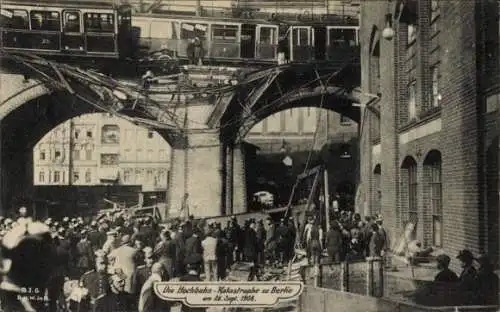 Ak Berlin Kreuzberg, Die Hochbahn-Katastrophe zu Berlin, 26. Sept. 1908