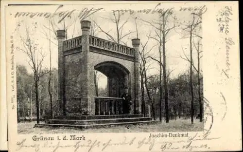 Ak Berlin Köpenick Grünau, Grünau in der Mark, Joachim Denkmal