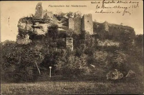 Ak Niederbronn les Bains Bad Niederbronn Elsass Bas Rhin, Fleckenstein