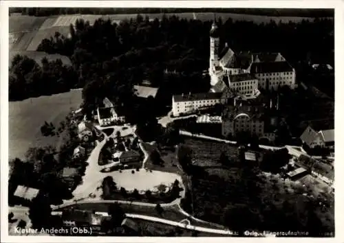 Ak Andechs am Ammersee Oberbayern, Fliegeraufnahme