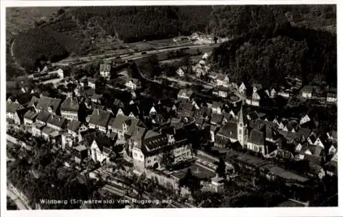 Ak Wildberg im Schwarzwald Württemberg, Fliegeraufnahme