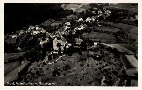 Ak Stauf Thalmässing in Mittelfranken, Burg Stauf, Fliegeraufnahme