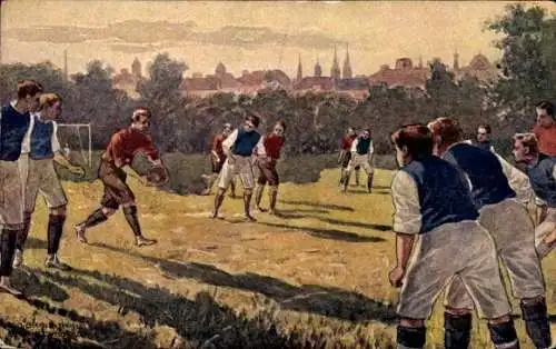 Künstler Ak Braunthal, E.G., Fußballspiel, Anstoß, BKWI 459-2