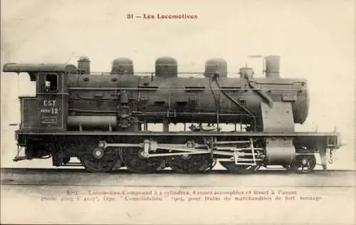 Ak Französische Eisenbahn, Lokomotive