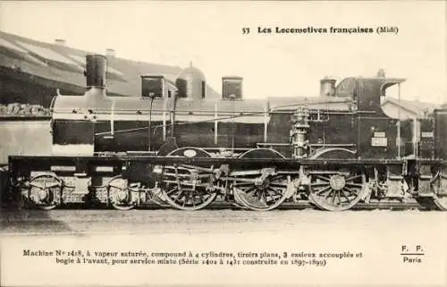 Ak Französische Lokomotiven, Maschine Nr 1418