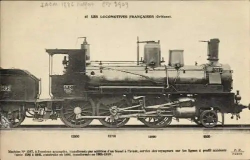 Ak Französische Lokomotiven, Maschine Nr 1587