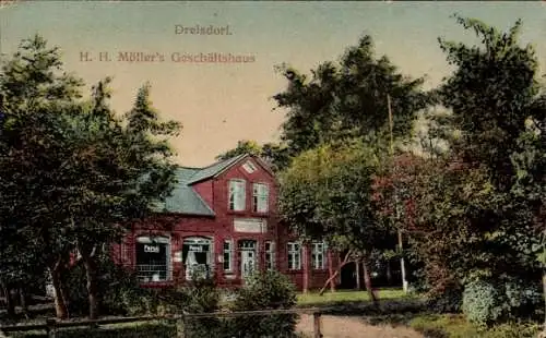 Ak Drelsdorf in Nordfriesland, H. H. Möller's Geschäftshaus