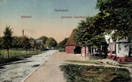 Ak Drelsdorf Schleswig Holstein, Meierei, Jensen's Gasthaus