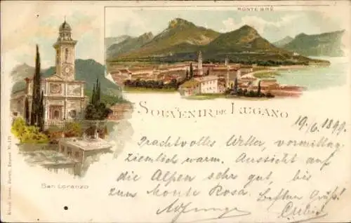 Litho Lugano Kanton Tessin, Monte Bre, San Lorenzo