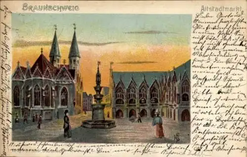 Künstler Litho Braunschweig in Niedersachsen, Altstadtmarkt