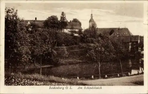 Ak Zawidów Seidenberg Oberlausitz Niederschlesien, Am Schindelteich