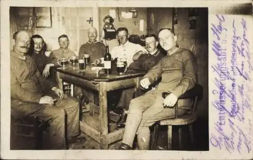 Foto Ak Deutsche Soldaten in Uniform, Gruppenbild, Entwässerungsabteilung