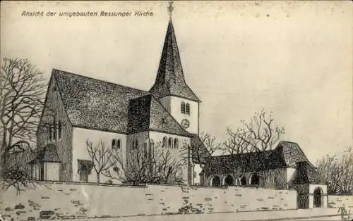 Künstler Ak Darmstadt in Hessen, Bessunger Kirche