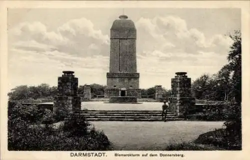 Ak Darmstadt in Hessen, Bismarckturm auf dem Donnersberg