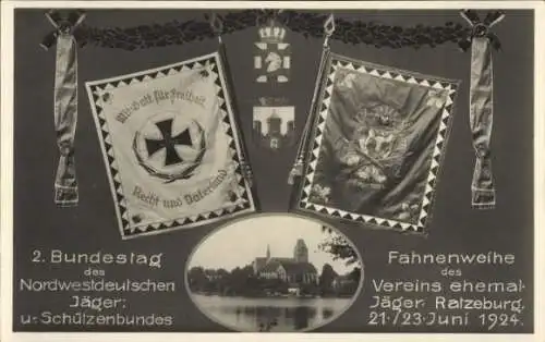 Ak Ratzeburg in Lauenburg, 2. Bundestag des Nordwestdeutschen Jäger und Schützenbundes 1924