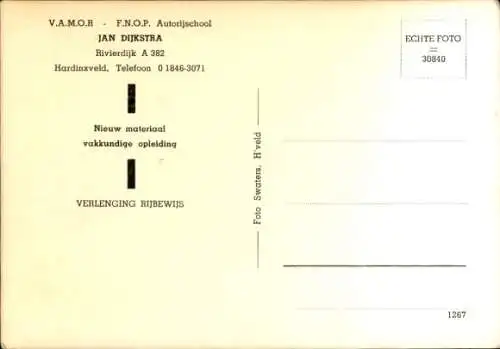 Ak Hardinxveld, Fahrschule Jan Dijksra, Auto