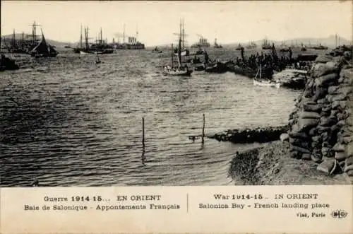 Ak Salonique Saloniki Thessaloniki Griechenland, französische Landung in der Bucht