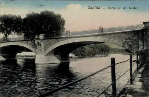 Ak Saalfeld an der Saale Thüringen, Brücke