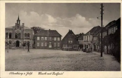 Ak Oldenburg in Holstein, Rathaus, Markt