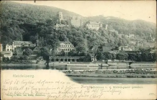 Ak Heidelberg am Neckar, Schloss, Hirschgasse