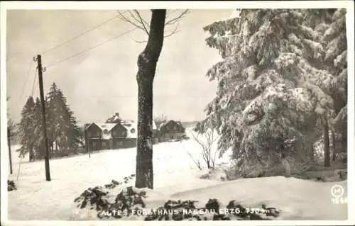 Ak Nassau Frauenstein im Erzgebirge, Altes Forsthaus, Winter