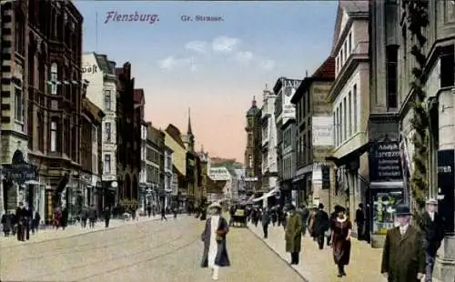 Ak Flensburg in Schleswig Holstein, Große Straße