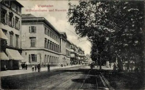 Ak Wiesbaden in Hessen, Wilhelmstraße, Museum