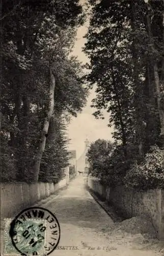 Ak Boissettes Seine et Marne, Rue de l'Eglise