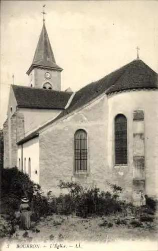 Ak Bourron Marlotte Seine et Marne, Kirche