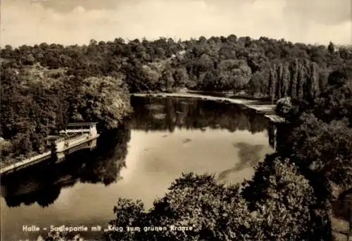 Ak Halle an der Saale, Krug zum grünen Kranze, Saaleufer