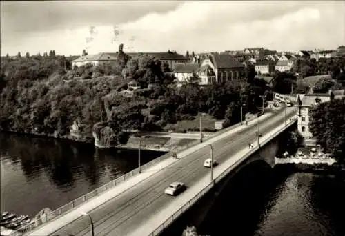 Ak Halle an der Saale, Giebichenstein Brücke, Straßenbahn