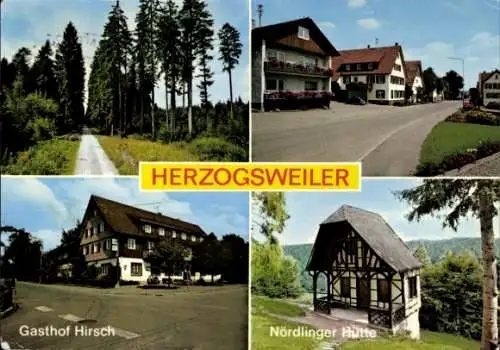 Ak Herzogsweiler Pfalzgrafenweiler im Schwarzwald, Gasthof Hirsch, Nördlinger Hütte