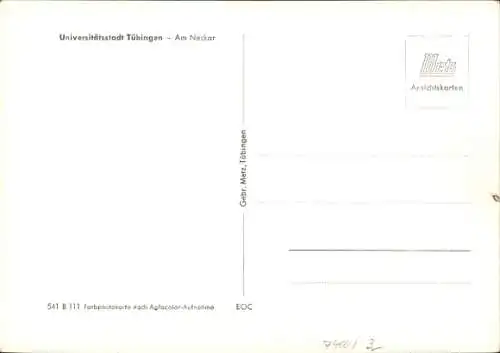 Ak Tübingen am Neckar, Am Neckar, Ruderboot