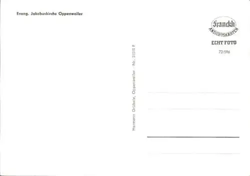 Ak Oppenweiler in Württemberg, Evangelische Jakobuskirche, Innenansicht, Außenansicht