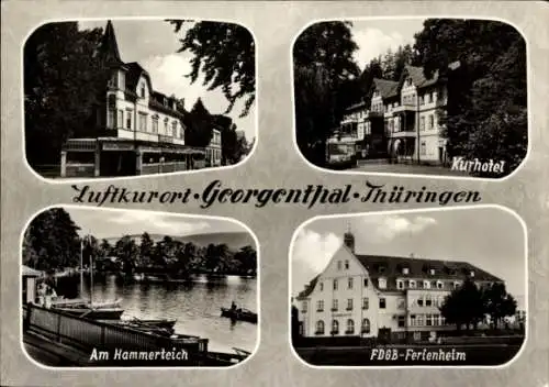 Ak Georgenthal in Thüringen, Hammerteich, Kurhotel, FDGB Ferienheim