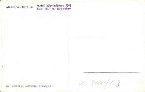 Ak München, Teilansicht, Isarquai