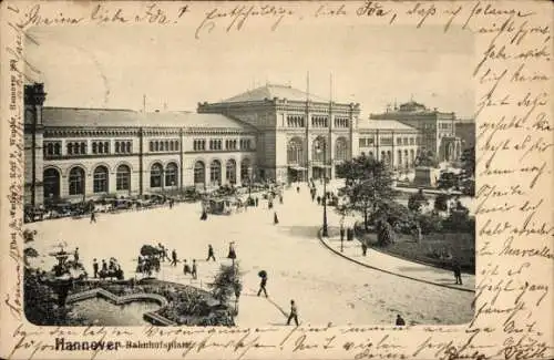 Ak Linden Limmer Hannover, Bahnhofsplatz