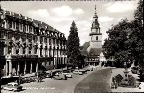 Ak Erbach im Odenwald Hessen, Marktplatz, Kirchturm