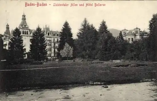 Ak Baden Baden am Schwarzwald, Lichtentaler Allee, Hotel Bellevue