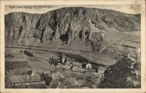 Ak Alt Münster am Stein Ebernburg Rheinland Pfalz, Totalansicht, Rotenfels