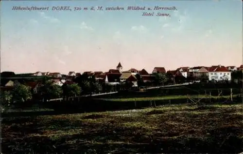 Ak Dobel im Schwarzwald, Teilansicht, Hotel Sonne