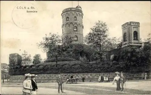 Ak Köln am Rhein, Bottmühle, Passanten