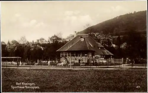 Ak Bad Kissingen Unterfranken Bayern, Tennisplatz, Sporthaus