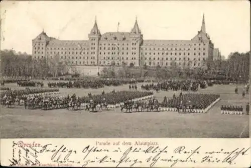 Ak Dresden Neustadt, Alaunplatz, Parade