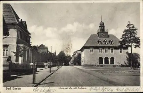 Ak Bad Essen in Niedersachsen, Lindenstraße, Rathaus