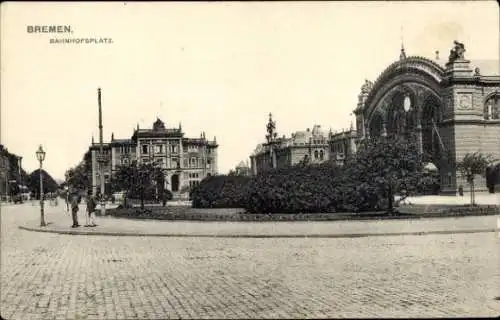 Ak Hansestadt Bremen, Bahnhofsplatz