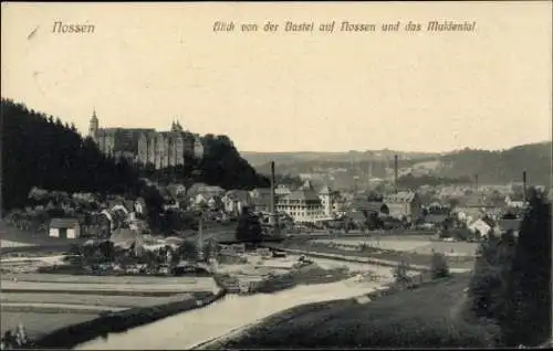 Ak Nossen in Sachsen, Blick von der Bastei auf Nossen und das Muldental