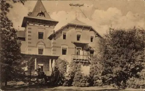 Ak Coswig in Sachsen, Westflügel der Heilstätte Lindenhof