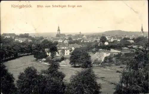 Ak Königsbrück in der Oberlausitz,  Blick vom Scheibigen Berge aus